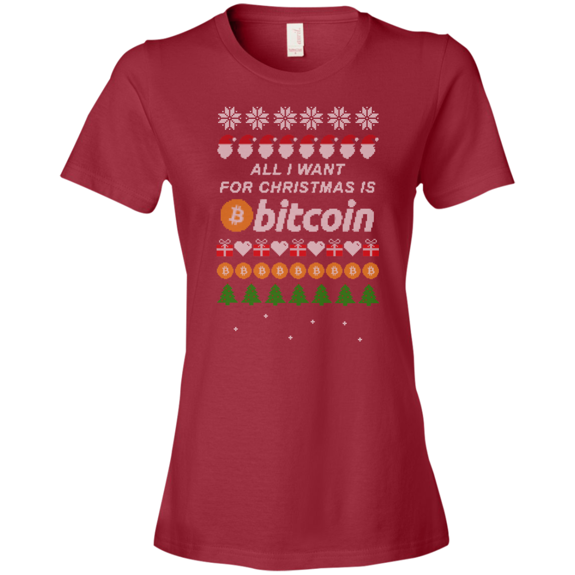 "All I want for Christmas is Bitcoin" Women's T-Shirt - Bitcoin & Bunk