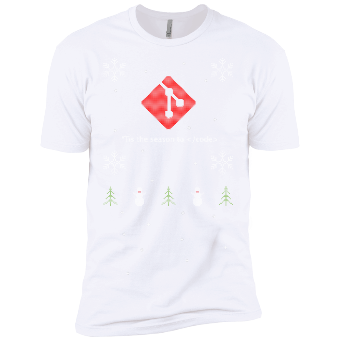 Git 'Tis The Season To Code Ugly Sweater Premium Christmas Holiday T-Shirt - Bitcoin & Bunk