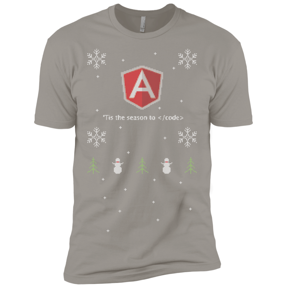 AngularJS 'Tis The Season To Code Ugly Sweater Premium Christmas Holiday T-Shirt - Bitcoin & Bunk