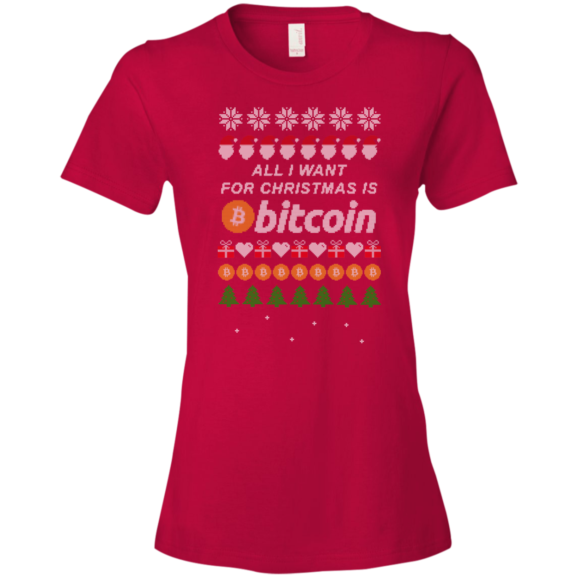 "All I want for Christmas is Bitcoin" Women's T-Shirt - Bitcoin & Bunk