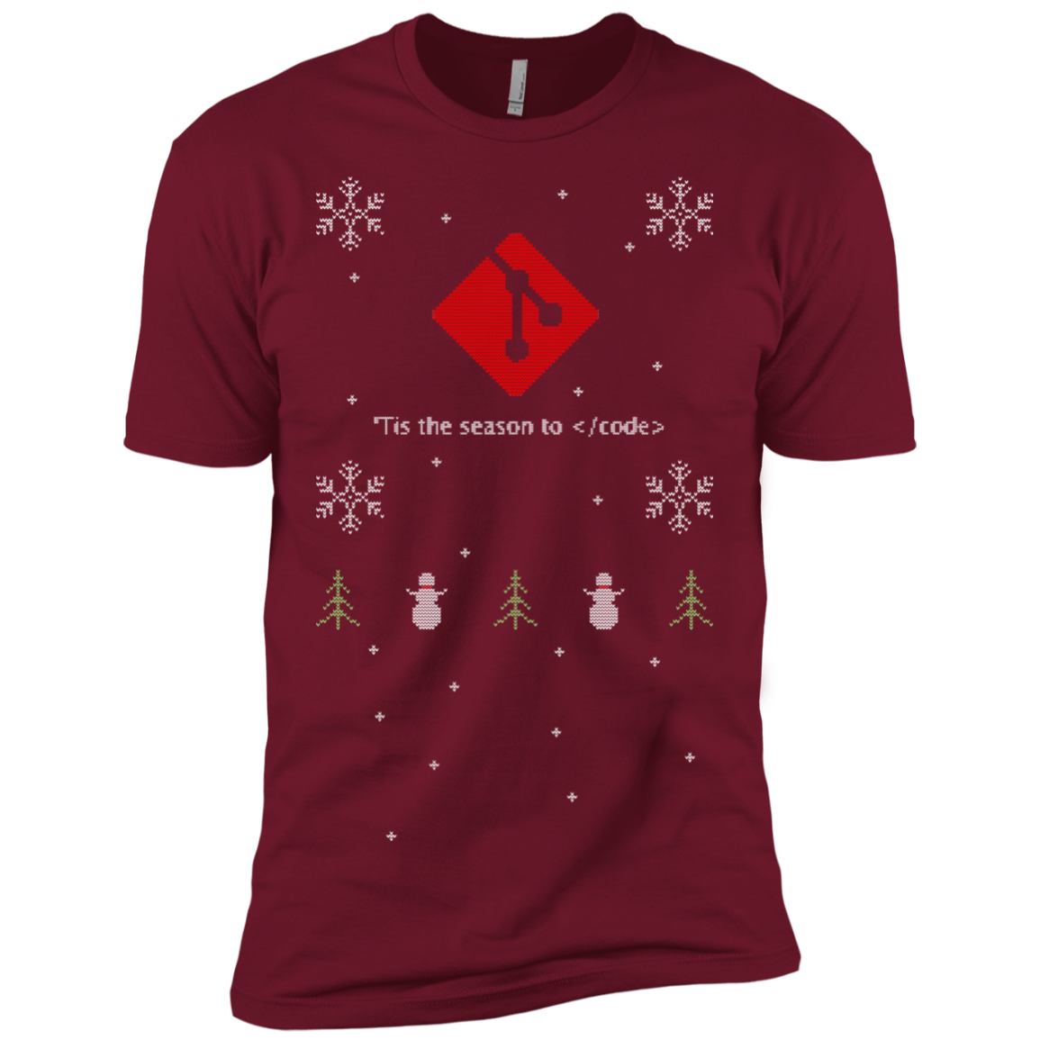Git 'Tis The Season To Code Ugly Sweater Premium Christmas Holiday T-Shirt - Bitcoin & Bunk