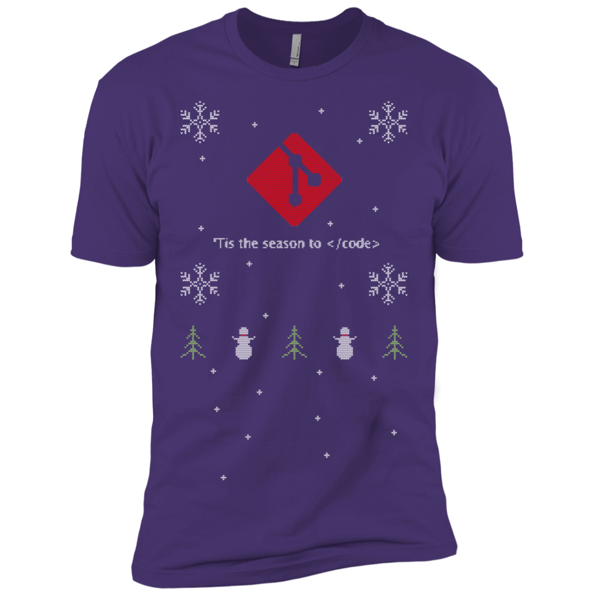 Git 'Tis The Season To Code Ugly Sweater Premium Christmas Holiday T-Shirt - Bitcoin & Bunk