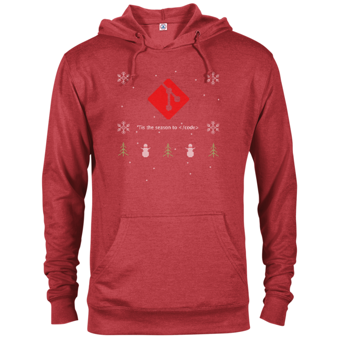 Git Programming 'Tis The Season To Code Ugly Sweater Holiday Comfort-Fit Hoodie - Bitcoin & Bunk