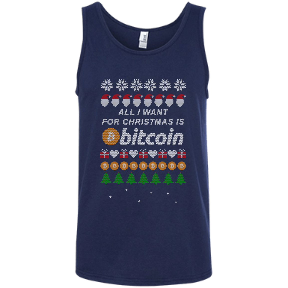 "All I want for Christmas is Bitcoin" Men's Pure Cotton Tank-Top - Bitcoin & Bunk