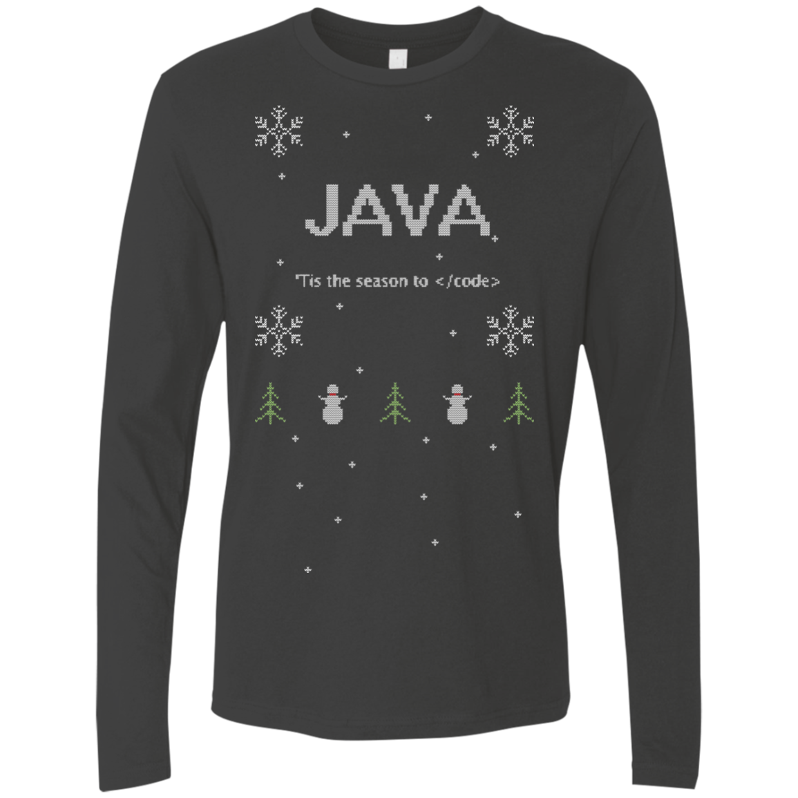 Java 'Tis The Season To Code Java Programming 'Tis The Season To Code Ugly Sweater Long Sleeve Premium Christmas Holiday Shirt - Bitcoin & Bunk