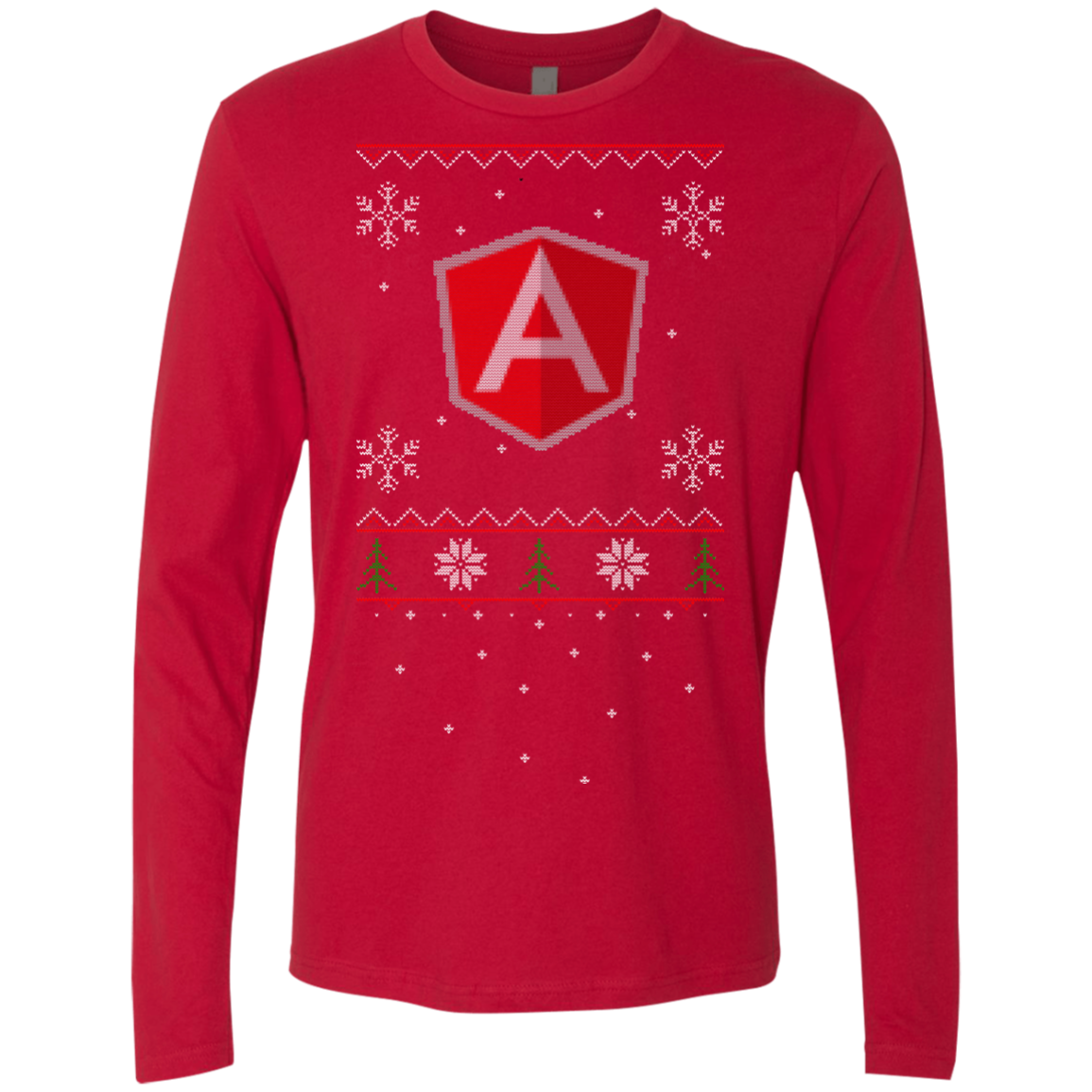 AngularJS Programming Ugly Sweater Premium Long Sleeve Christmas Holiday Shirt - Bitcoin & Bunk
