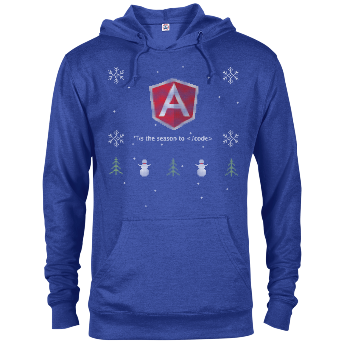 AngularJS Programming 'Tis The Season To Code Ugly Sweater Holiday Comfort-Fit Hoodie - Bitcoin & Bunk