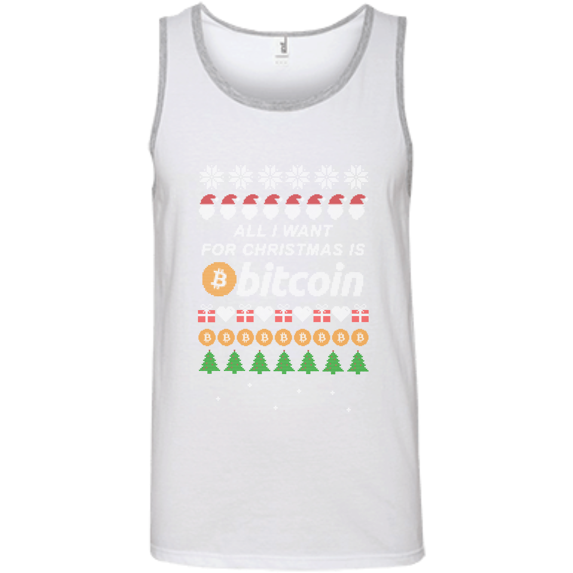 "All I want for Christmas is Bitcoin" Men's Pure Cotton Tank-Top - Bitcoin & Bunk