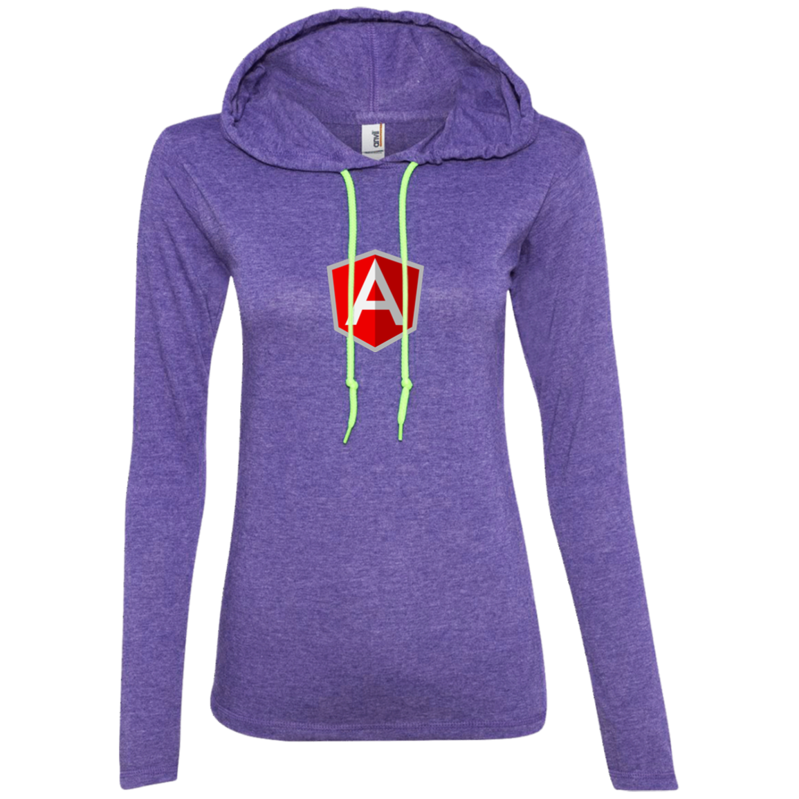 AngularJS Programming Authentic Women's Long Sleeve Hooded Shirt - Bitcoin & Bunk