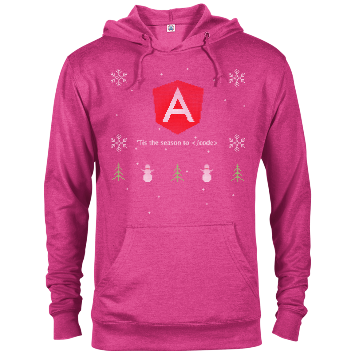 Angular Programming 'Tis The Season To Code Ugly Sweater Holiday Comfort-Fit Hoodie - Bitcoin & Bunk