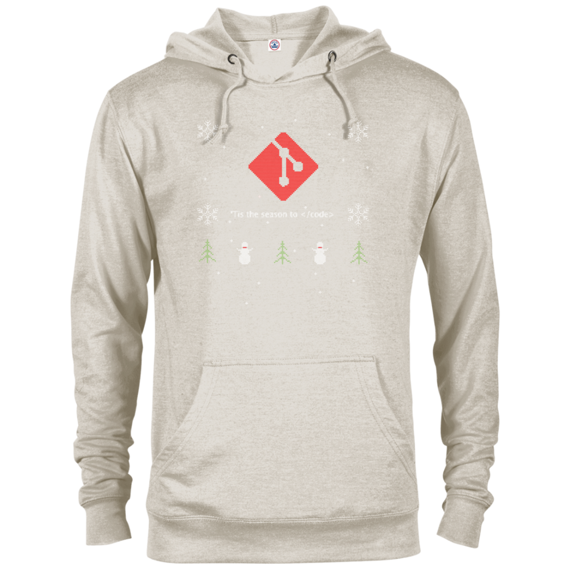 Git Programming 'Tis The Season To Code Ugly Sweater Holiday Comfort-Fit Hoodie - Bitcoin & Bunk