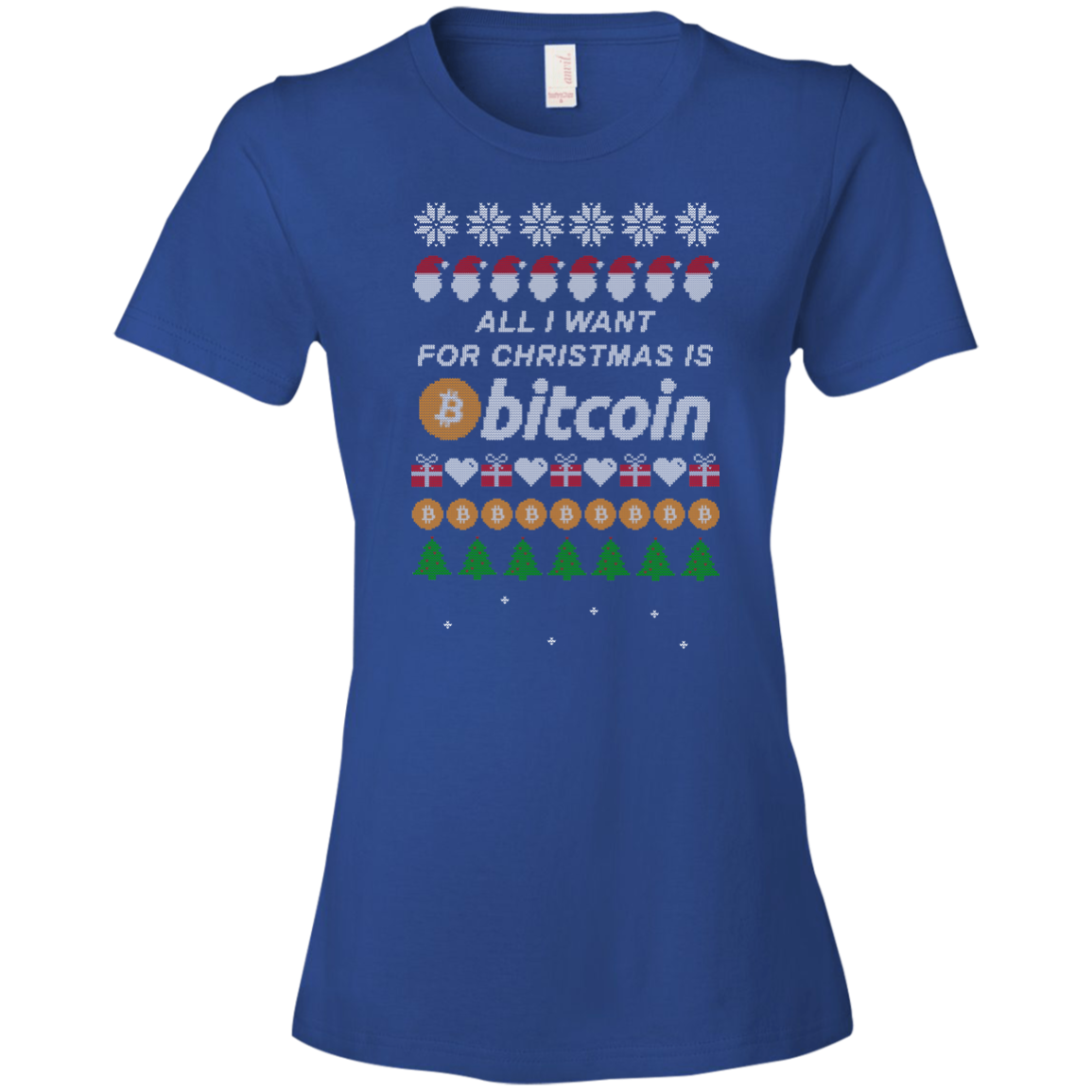 "All I want for Christmas is Bitcoin" Women's T-Shirt - Bitcoin & Bunk