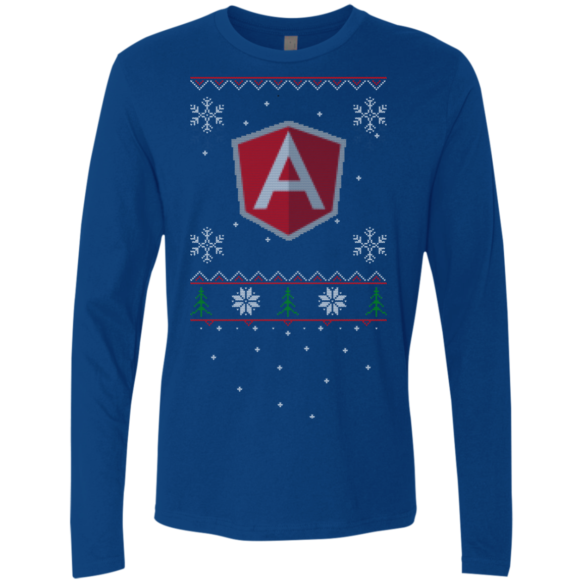 AngularJS Programming Ugly Sweater Premium Long Sleeve Christmas Holiday Shirt - Bitcoin & Bunk