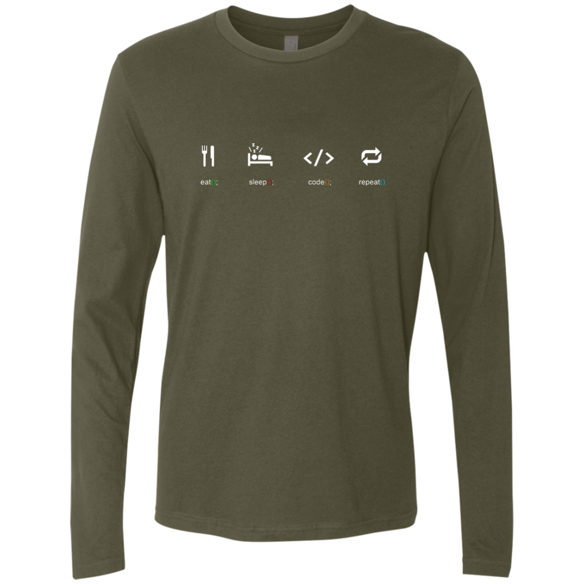 Eat Sleep Code Repeat Premium Long Sleeve Shirt - Bitcoin & Bunk