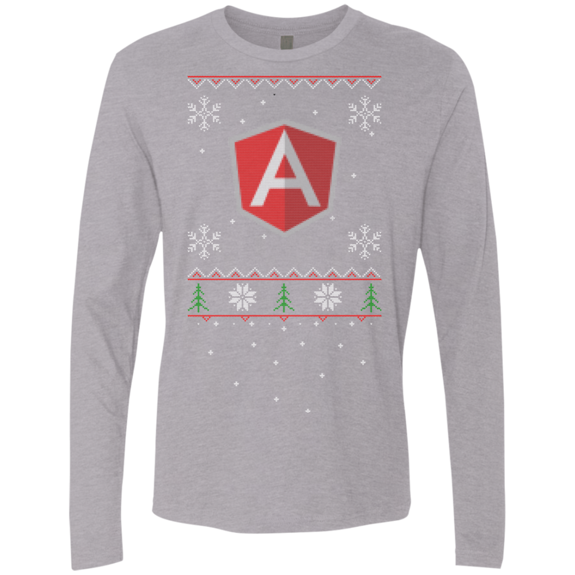 AngularJS Programming Ugly Sweater Premium Long Sleeve Christmas Holiday Shirt - Bitcoin & Bunk