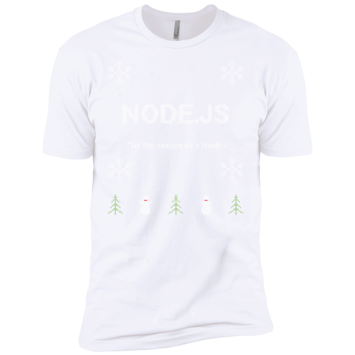 Node 'Tis The Season To Code Ugly Sweater Premium Christmas Holiday T-Shirt - Bitcoin & Bunk