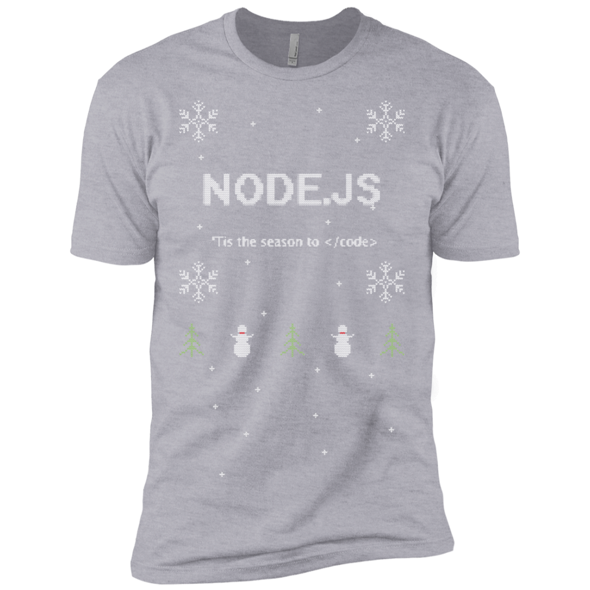 Node 'Tis The Season To Code Ugly Sweater Premium Christmas Holiday T-Shirt - Bitcoin & Bunk