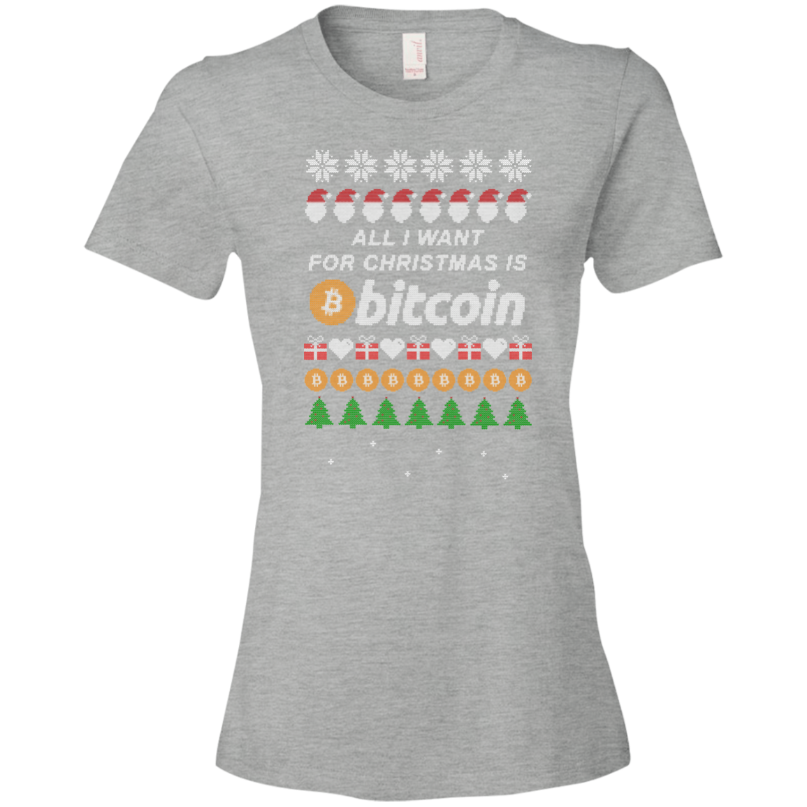 "All I want for Christmas is Bitcoin" Women's T-Shirt - Bitcoin & Bunk
