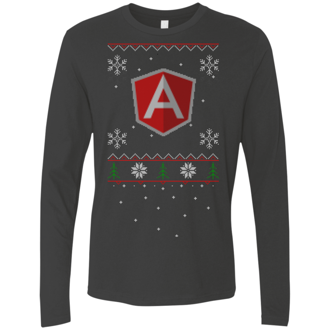 AngularJS Programming Ugly Sweater Premium Long Sleeve Christmas Holiday Shirt - Bitcoin & Bunk