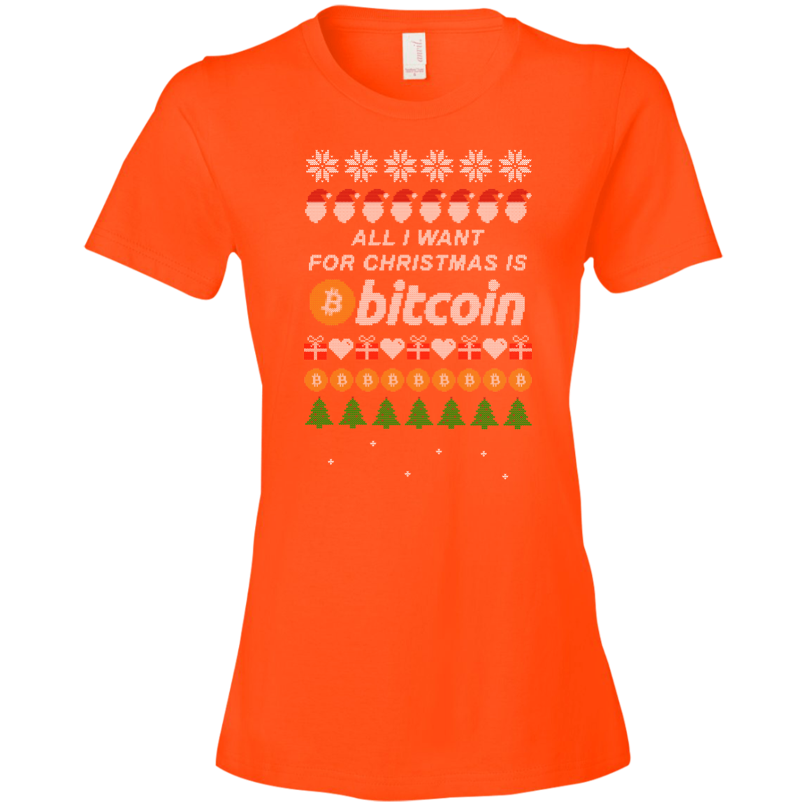 "All I want for Christmas is Bitcoin" Women's T-Shirt - Bitcoin & Bunk