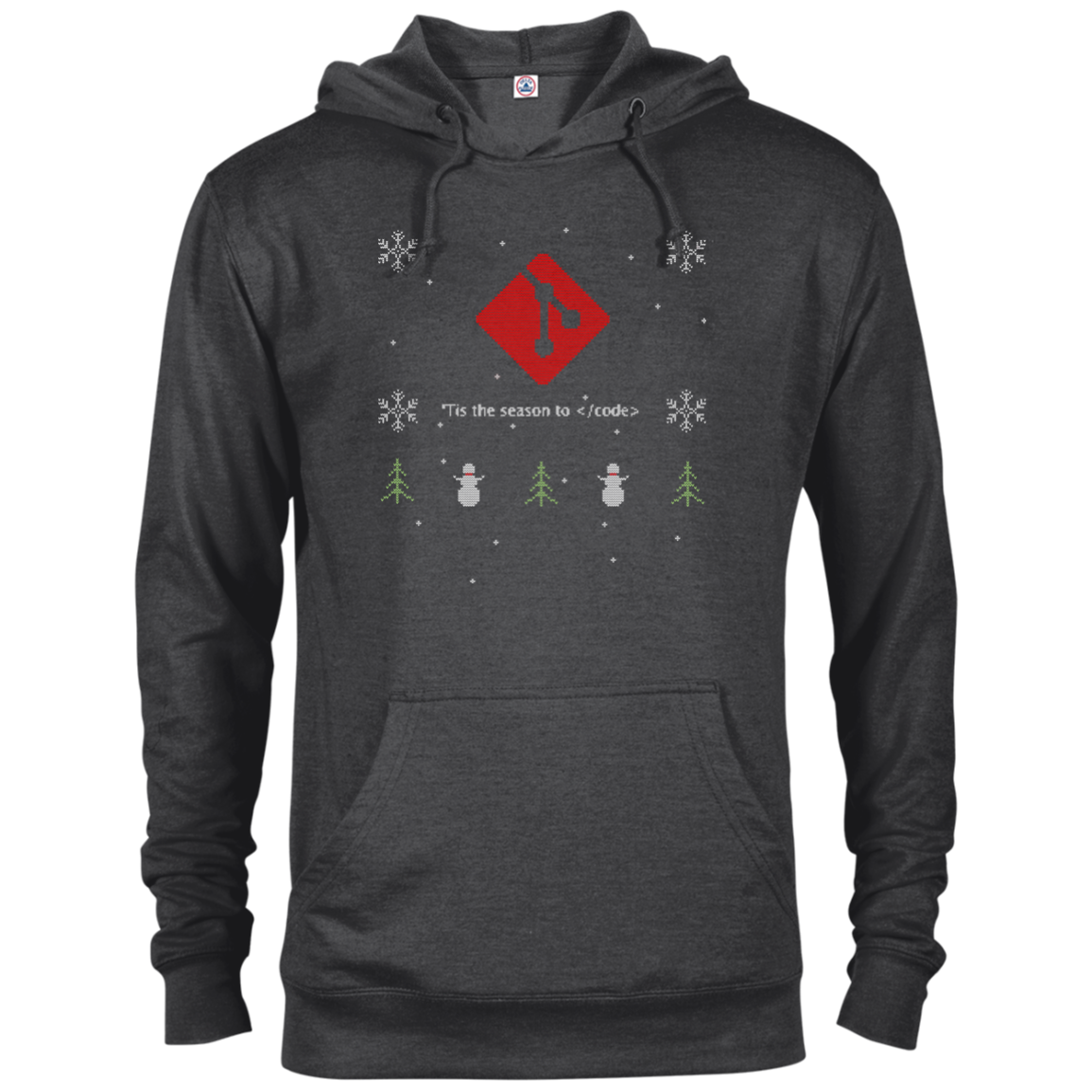 Git Programming 'Tis The Season To Code Ugly Sweater Holiday Comfort-Fit Hoodie - Bitcoin & Bunk