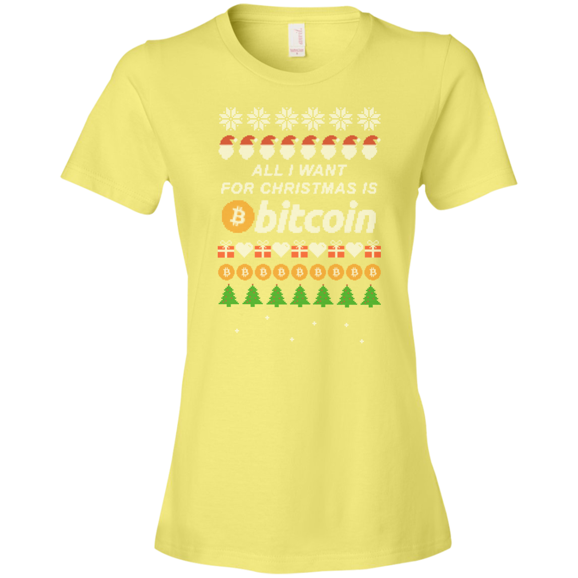 "All I want for Christmas is Bitcoin" Women's T-Shirt - Bitcoin & Bunk