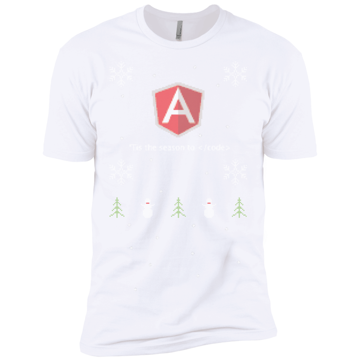 AngularJS 'Tis The Season To Code Ugly Sweater Premium Christmas Holiday T-Shirt - Bitcoin & Bunk