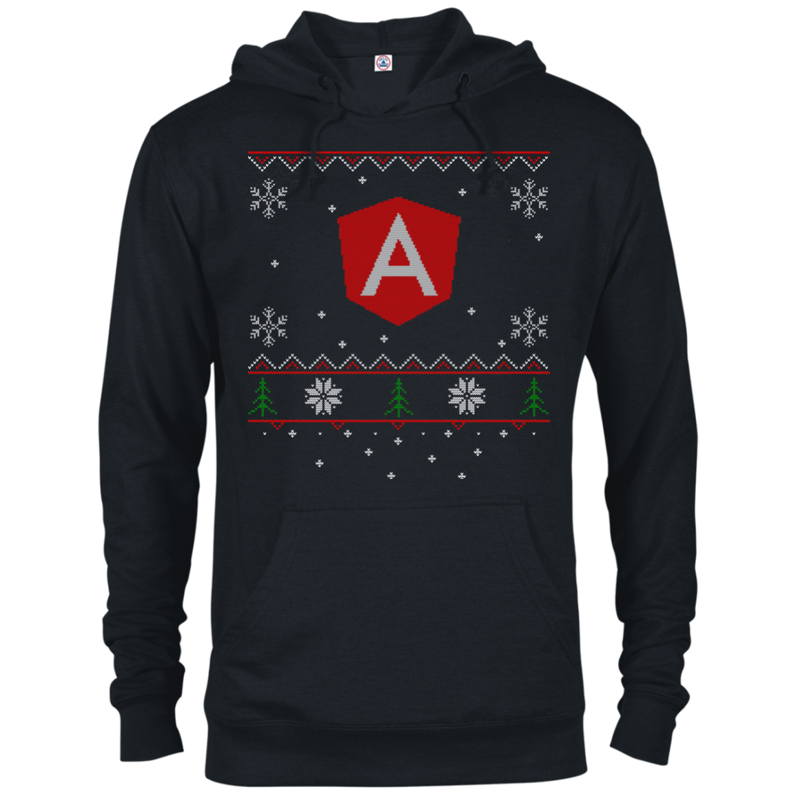 Angular Programming Ugly Sweater Christmas Holiday Comfort-Fit Hoodie - Bitcoin & Bunk