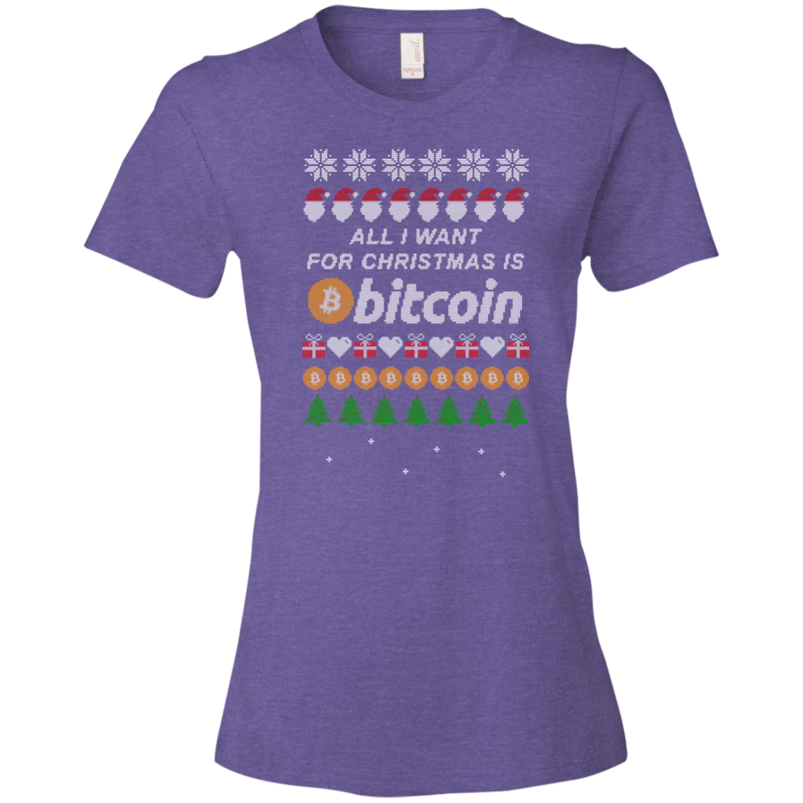 "All I want for Christmas is Bitcoin" Women's T-Shirt - Bitcoin & Bunk