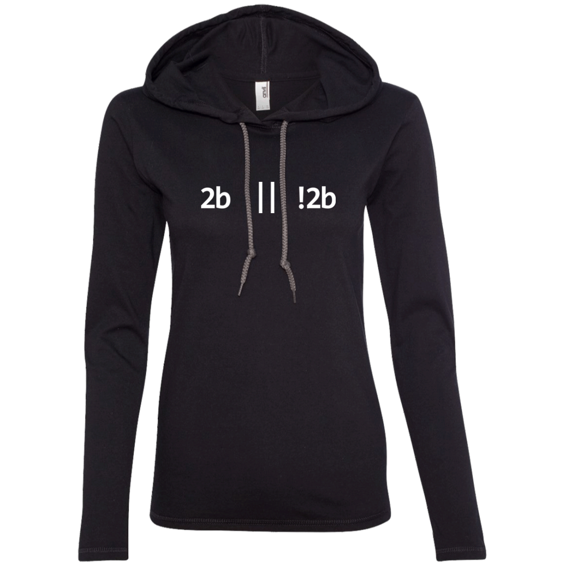 2b Or Not 2b Women's Long Sleeve Hooded Shirt - Bitcoin & Bunk