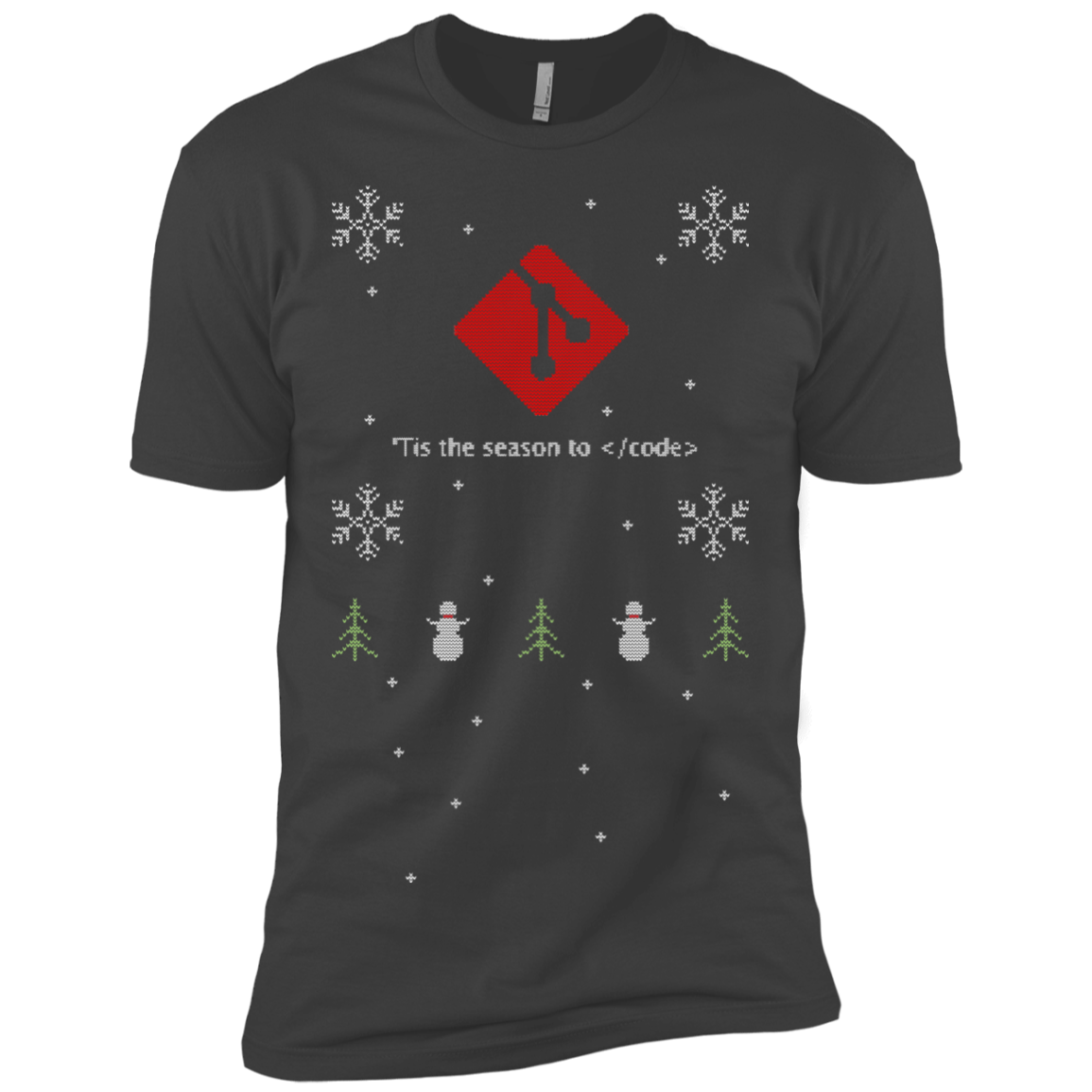 Git 'Tis The Season To Code Ugly Sweater Premium Christmas Holiday T-Shirt - Bitcoin & Bunk