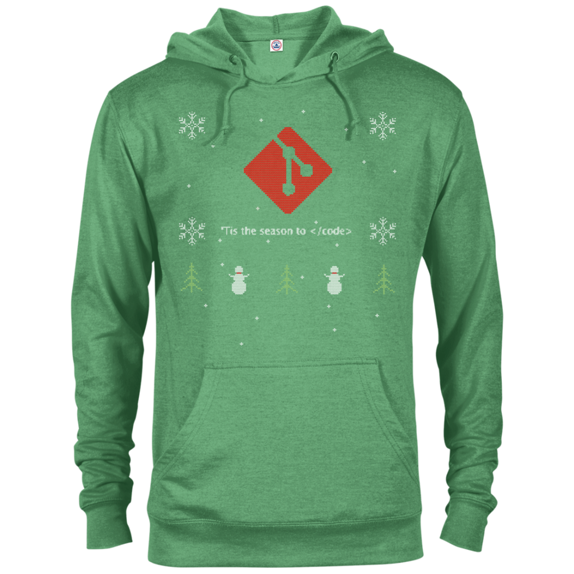 Git Programming 'Tis The Season To Code Ugly Sweater Holiday Comfort-Fit Hoodie - Bitcoin & Bunk