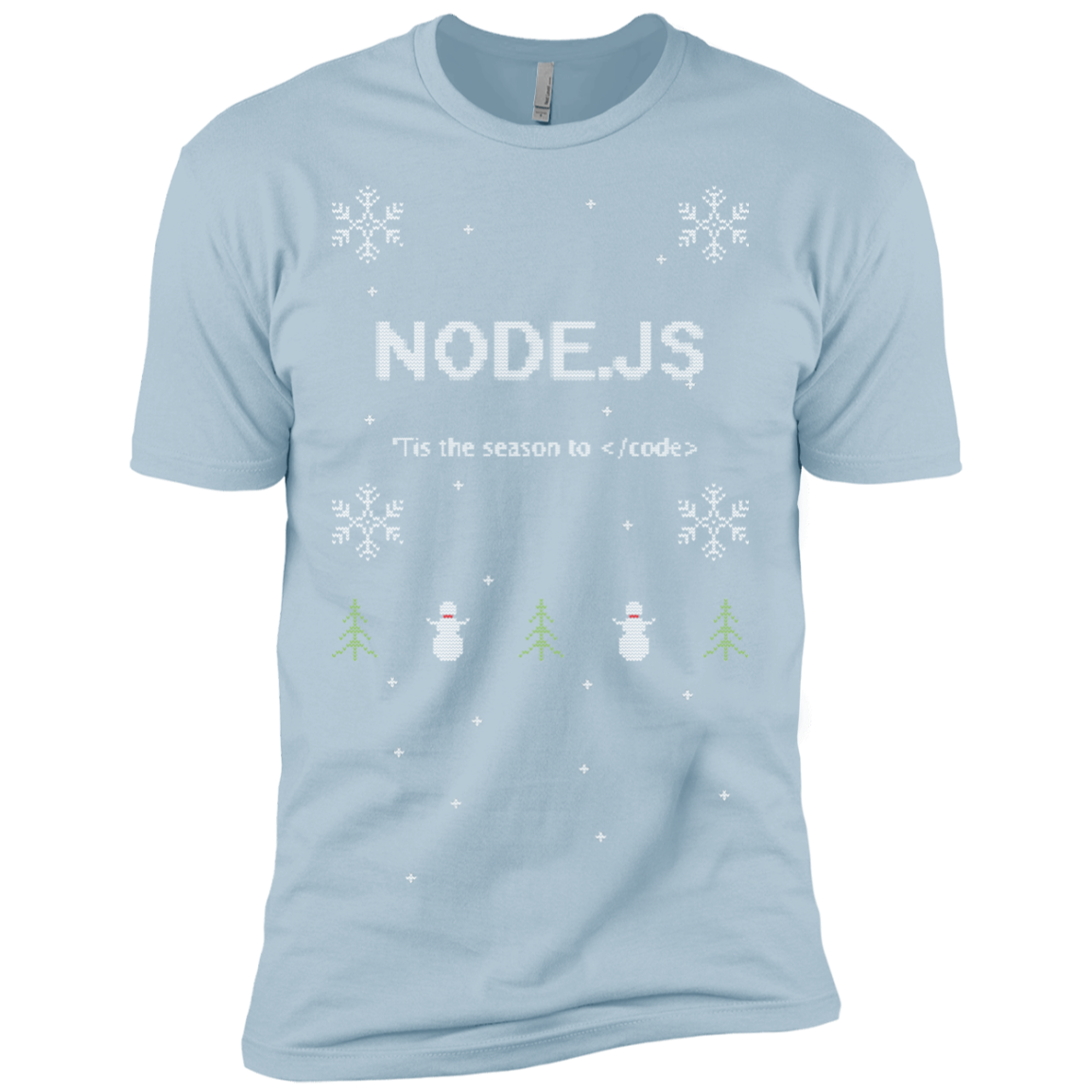 Node 'Tis The Season To Code Ugly Sweater Premium Christmas Holiday T-Shirt - Bitcoin & Bunk