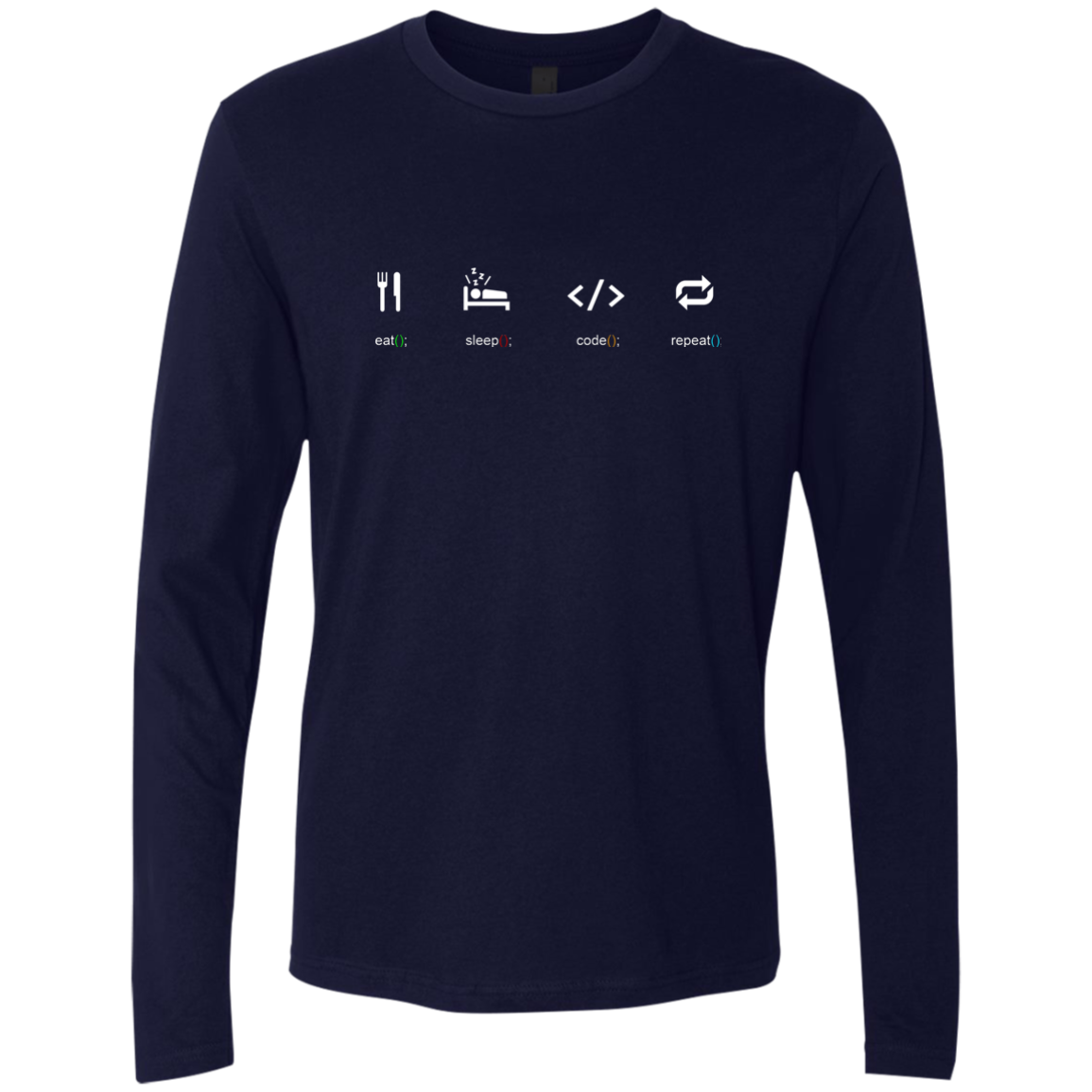 Eat Sleep Code Repeat Premium Long Sleeve Shirt - Bitcoin & Bunk