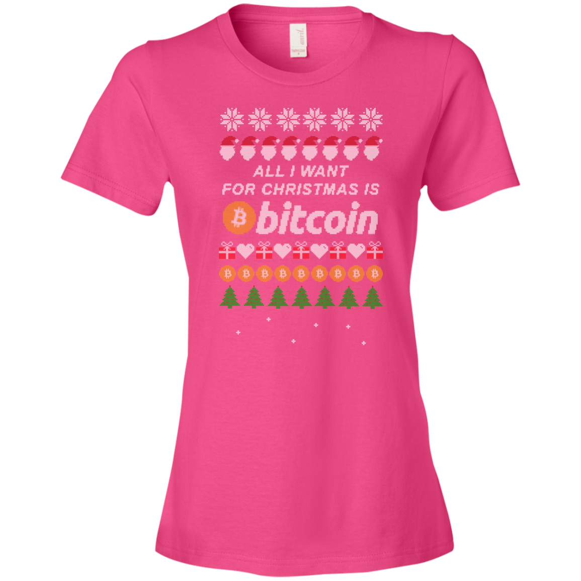 "All I want for Christmas is Bitcoin" Women's T-Shirt - Bitcoin & Bunk