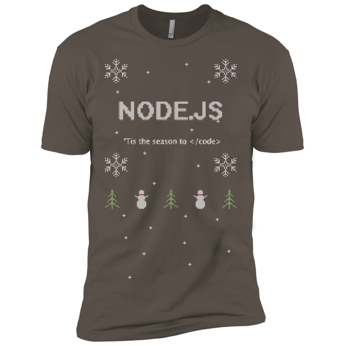 Node 'Tis The Season To Code Ugly Sweater Premium Christmas Holiday T-Shirt - Bitcoin & Bunk