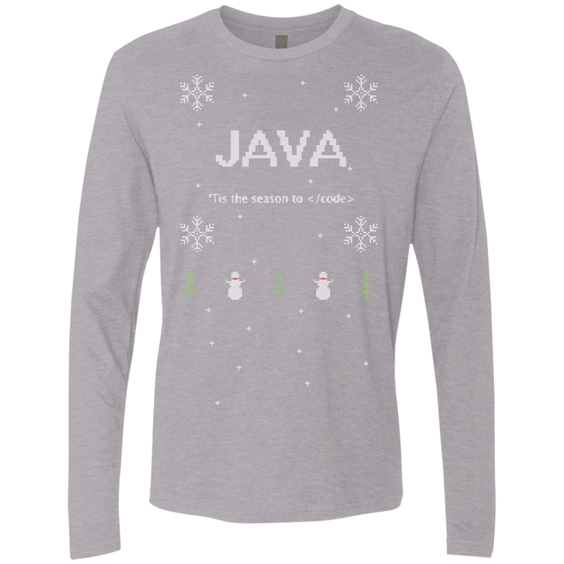 Java 'Tis The Season To Code Java Programming 'Tis The Season To Code Ugly Sweater Long Sleeve Premium Christmas Holiday Shirt - Bitcoin & Bunk