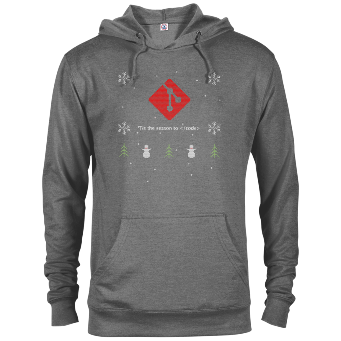 Git Programming 'Tis The Season To Code Ugly Sweater Holiday Comfort-Fit Hoodie - Bitcoin & Bunk