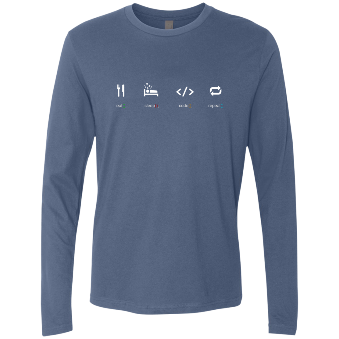 Eat Sleep Code Repeat Premium Long Sleeve Shirt - Bitcoin & Bunk