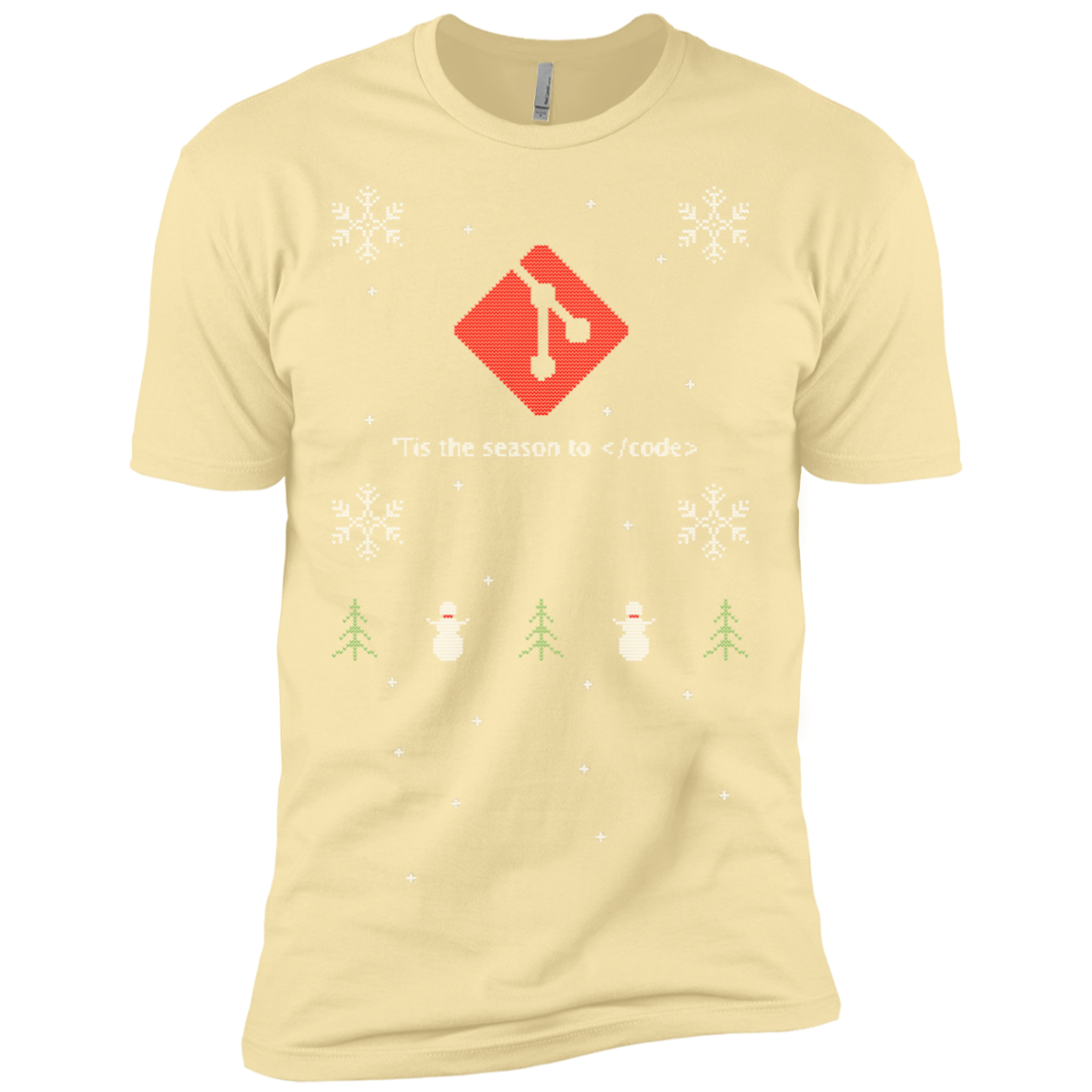 Git 'Tis The Season To Code Ugly Sweater Premium Christmas Holiday T-Shirt - Bitcoin & Bunk