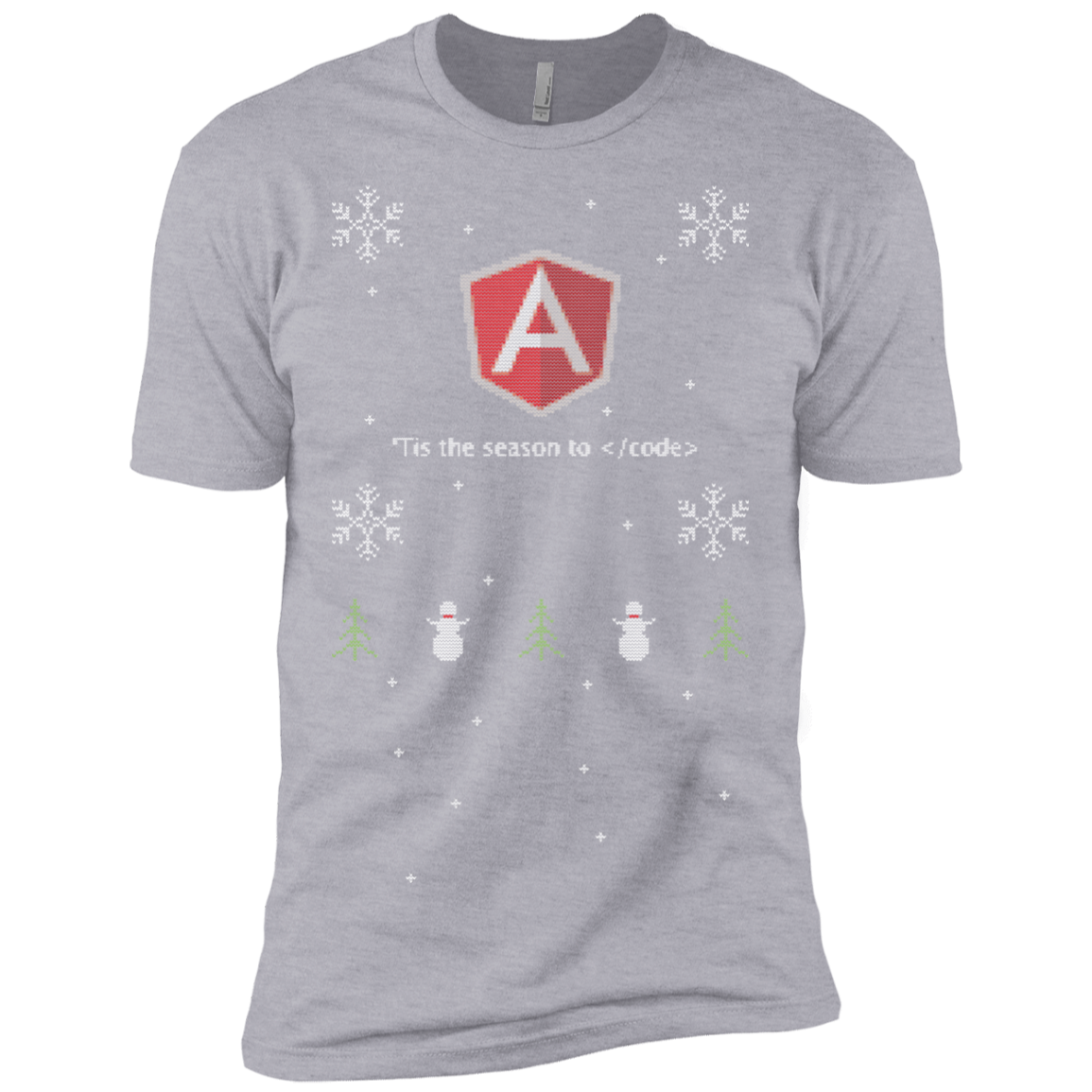 AngularJS 'Tis The Season To Code Ugly Sweater Premium Christmas Holiday T-Shirt - Bitcoin & Bunk