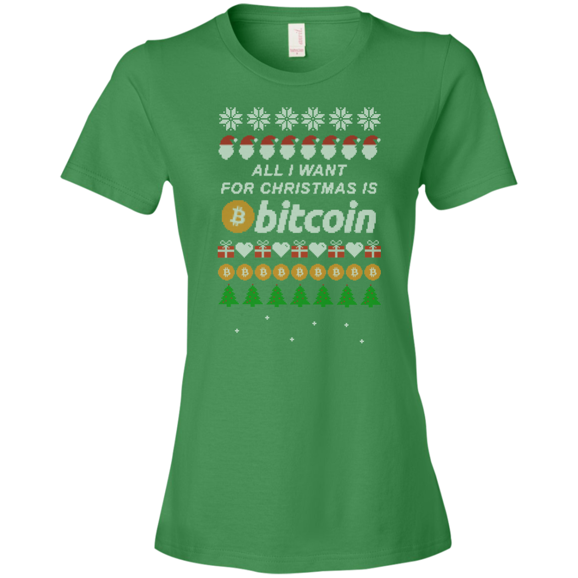 "All I want for Christmas is Bitcoin" Women's T-Shirt - Bitcoin & Bunk