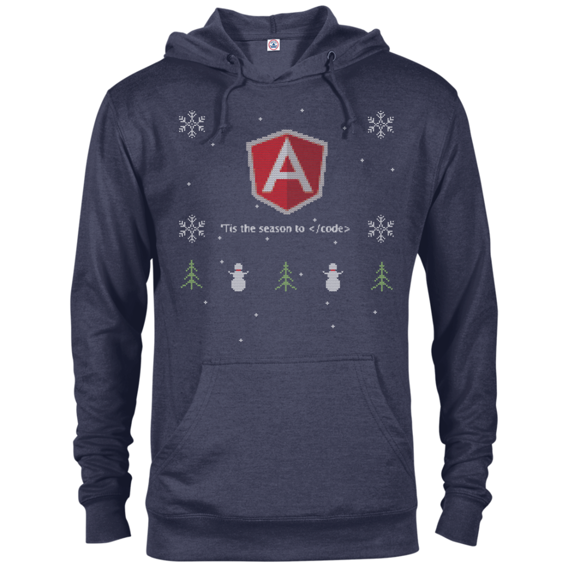 AngularJS Programming 'Tis The Season To Code Ugly Sweater Holiday Comfort-Fit Hoodie - Bitcoin & Bunk