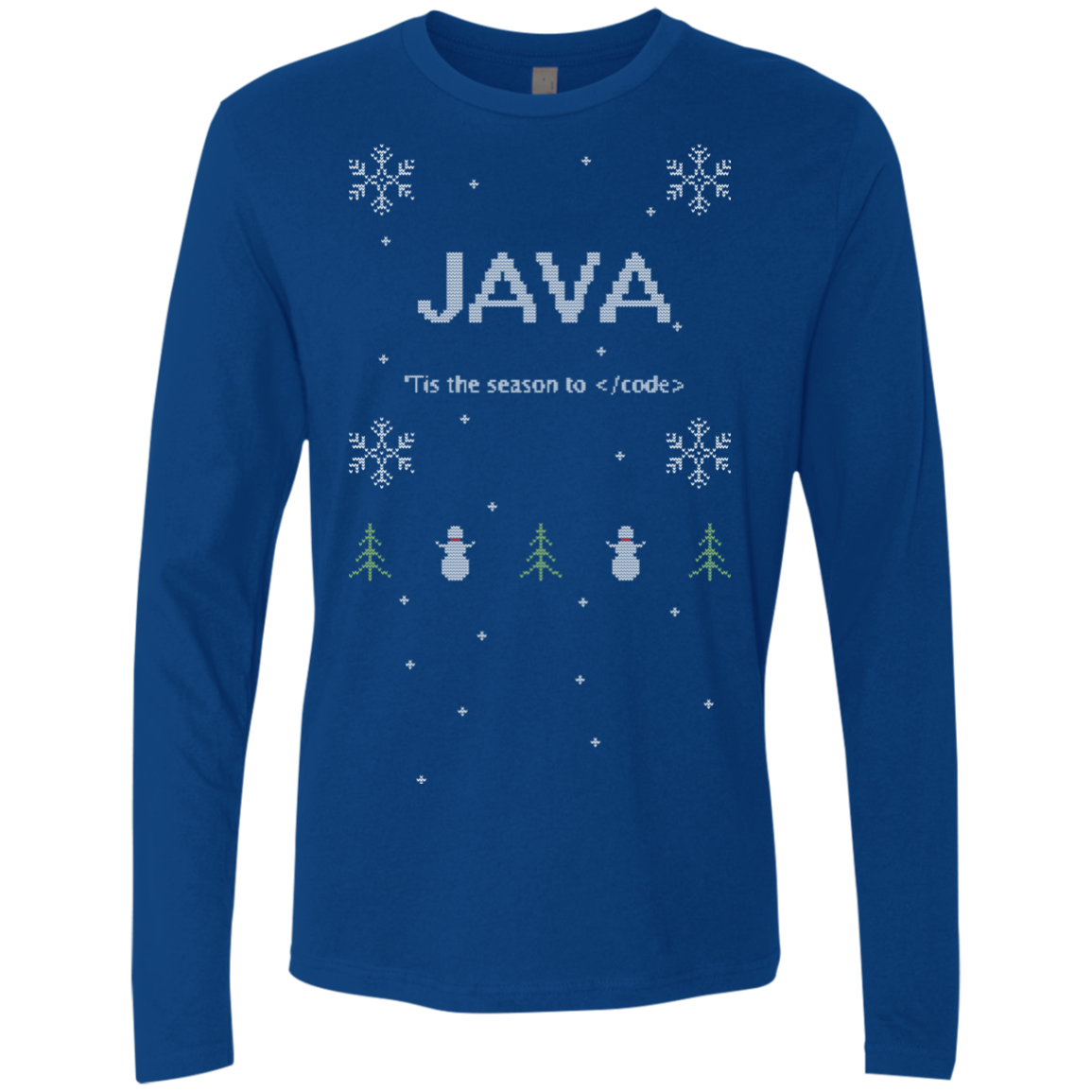 Java 'Tis The Season To Code Java Programming 'Tis The Season To Code Ugly Sweater Long Sleeve Premium Christmas Holiday Shirt - Bitcoin & Bunk