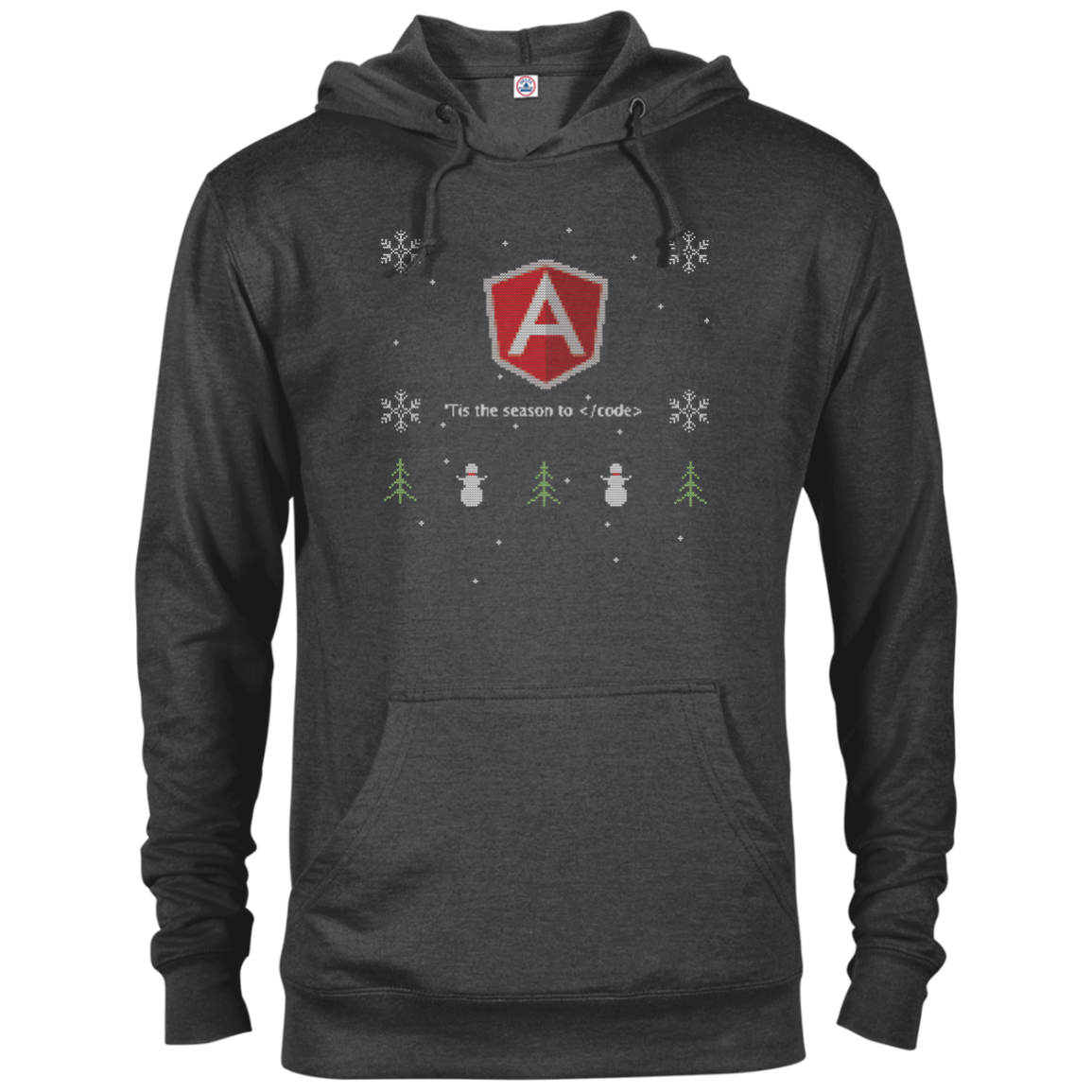 AngularJS Programming 'Tis The Season To Code Ugly Sweater Holiday Comfort-Fit Hoodie - Bitcoin & Bunk