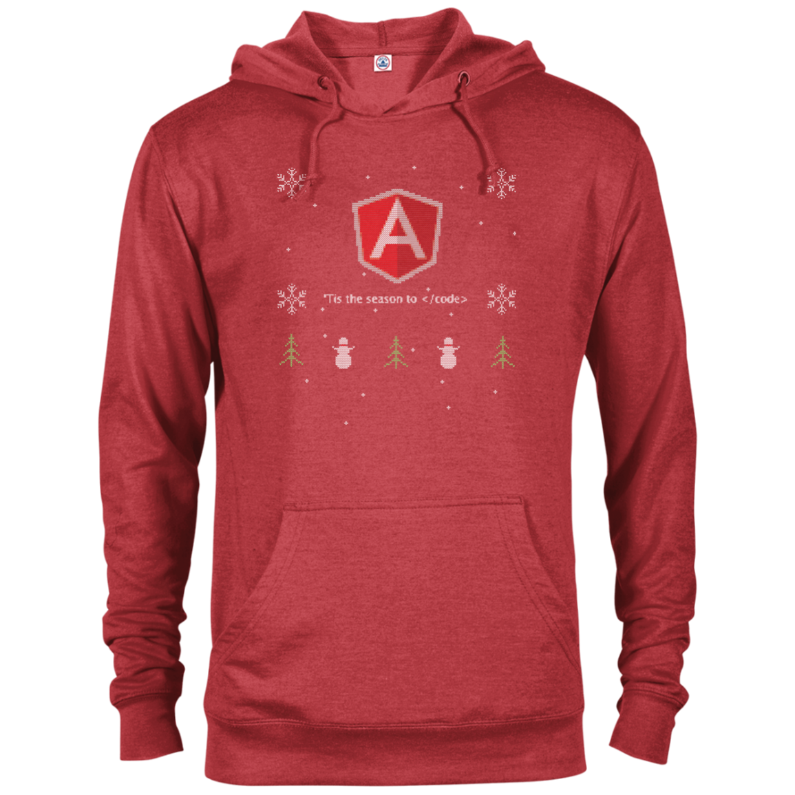 AngularJS Programming 'Tis The Season To Code Ugly Sweater Holiday Comfort-Fit Hoodie - Bitcoin & Bunk