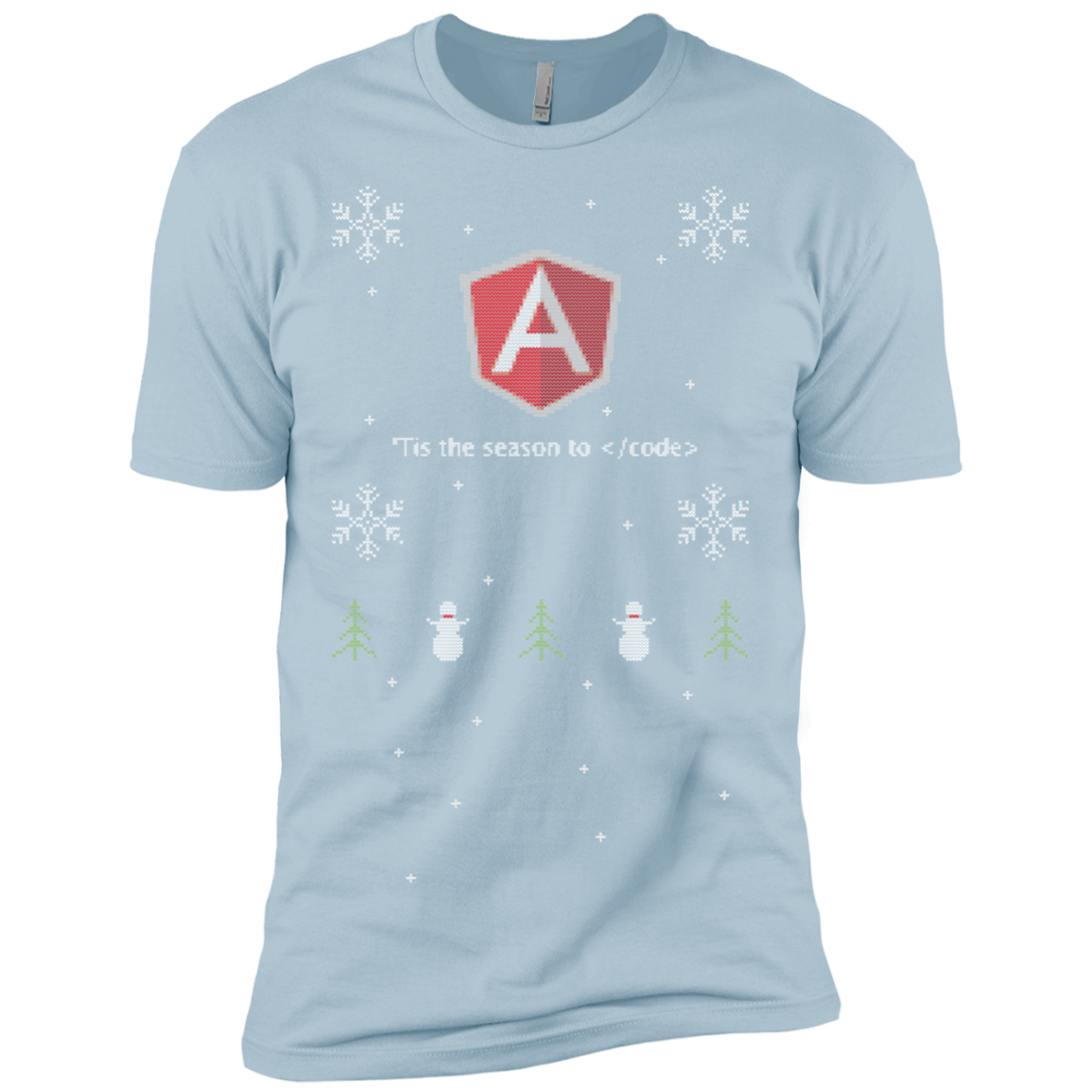 AngularJS 'Tis The Season To Code Ugly Sweater Premium Christmas Holiday T-Shirt - Bitcoin & Bunk