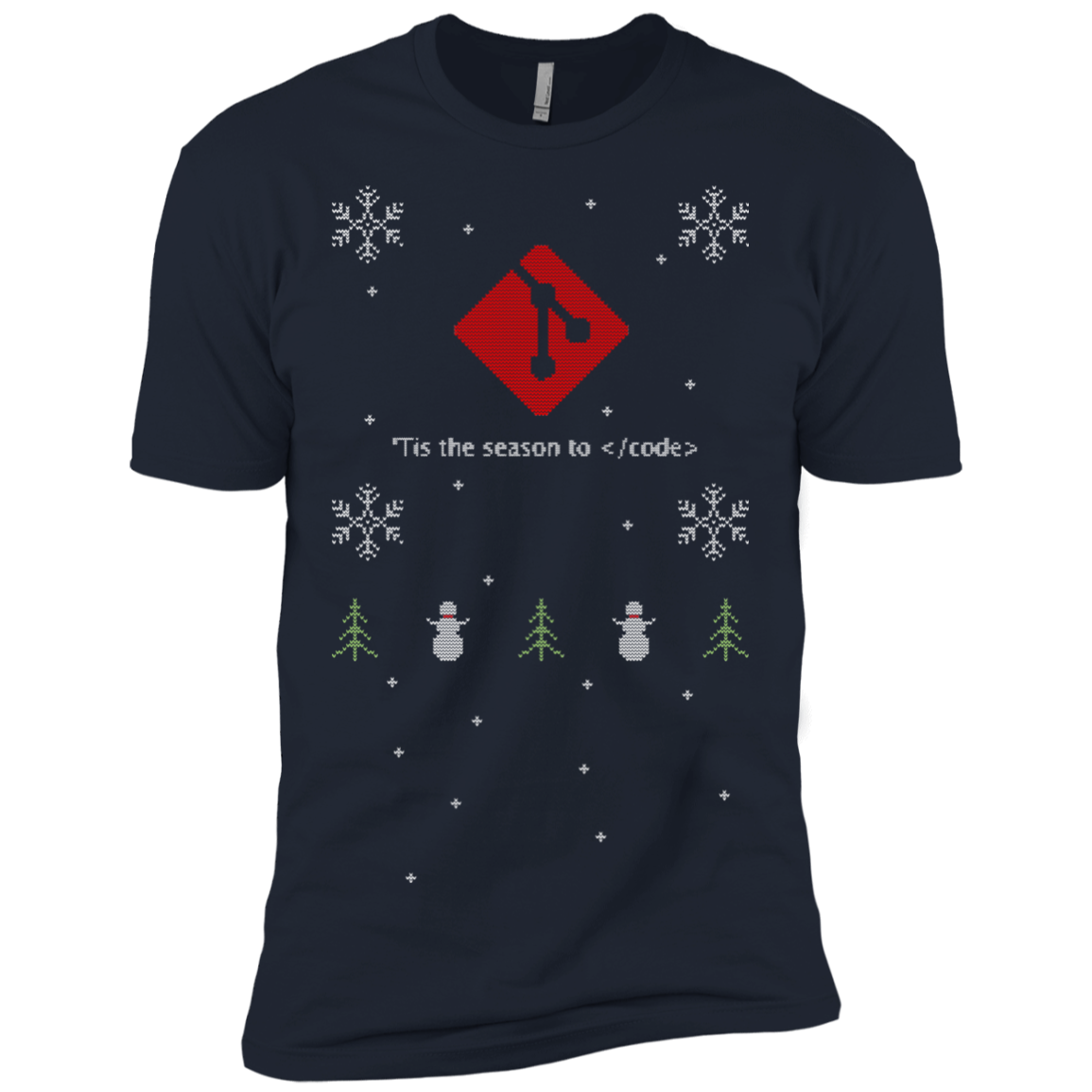 Git 'Tis The Season To Code Ugly Sweater Premium Christmas Holiday T-Shirt - Bitcoin & Bunk
