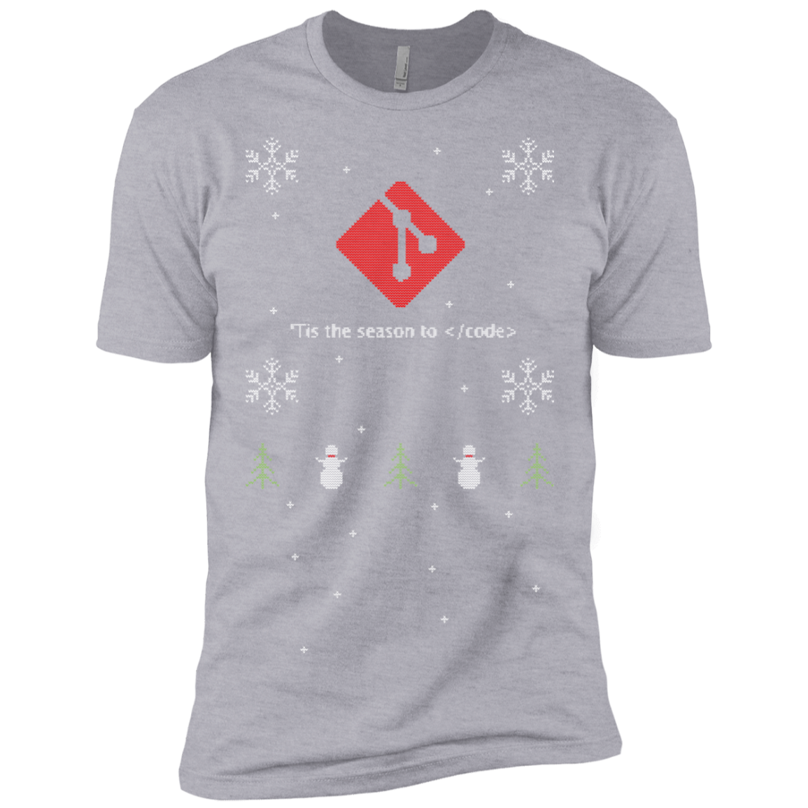 Git 'Tis The Season To Code Ugly Sweater Premium Christmas Holiday T-Shirt - Bitcoin & Bunk