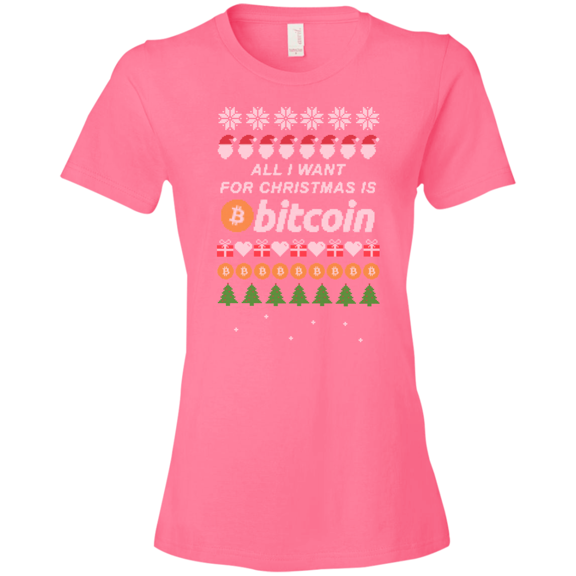"All I want for Christmas is Bitcoin" Women's T-Shirt - Bitcoin & Bunk